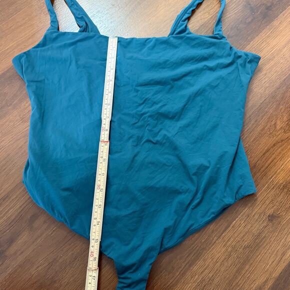 Skims Fits Everybody Square Neck Tank Bodysuit Teal Blue Casual Basics Sz 4X - Picture 3 of 6